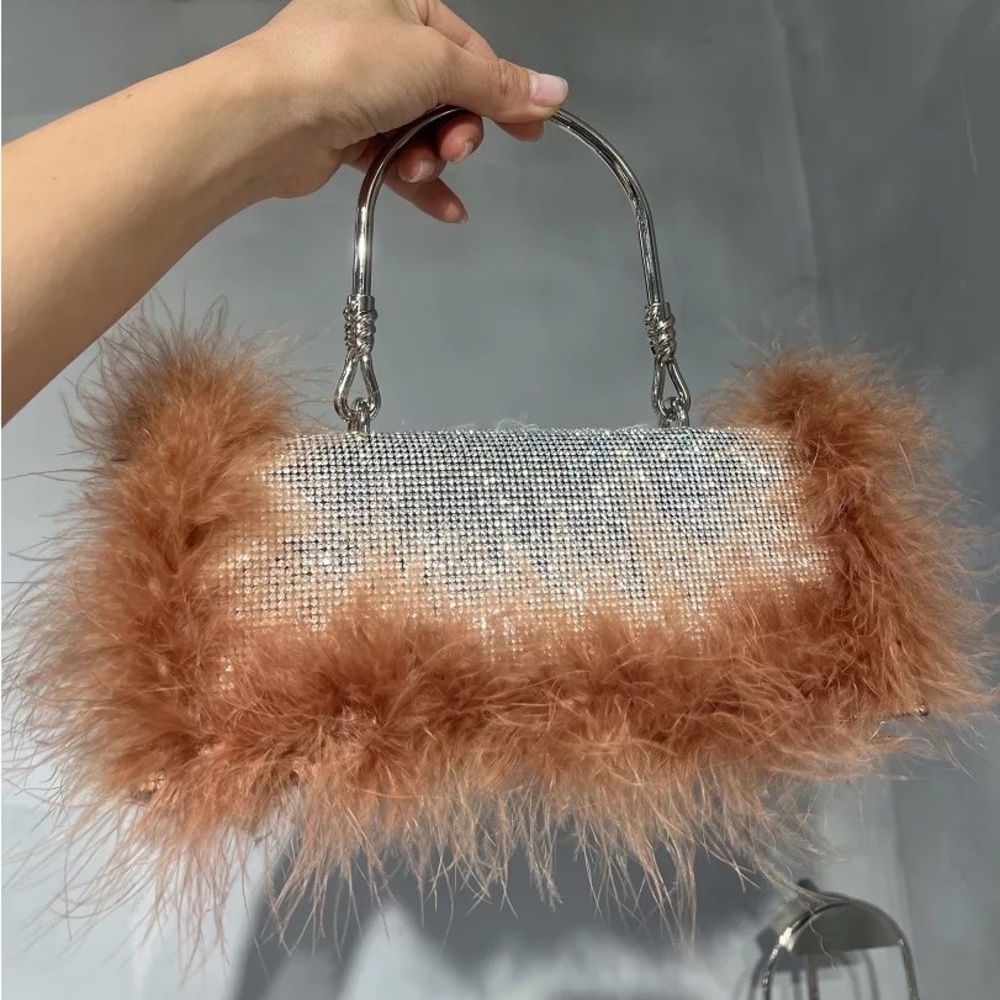 Feather Embellished Handbag